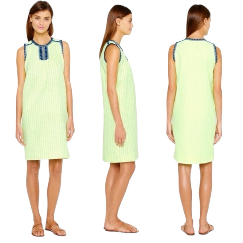 EUC J Crew Neon Arrow-Print Shift Dress